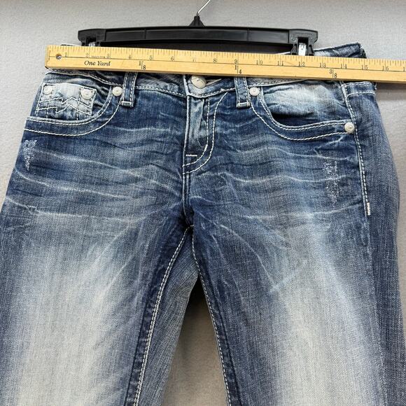 Miss Me Jeans Women's 28 Blue Boot Cut Embroidered M Pockets Western Classic - Picture 11 of 15